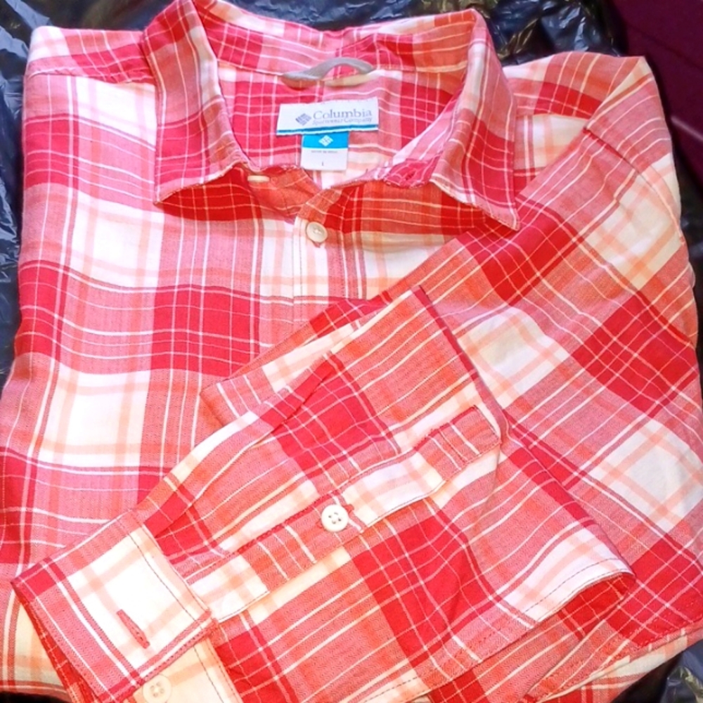 Men's Long Sleeve Plaid Button Down Shirt Sz. L, NWOT